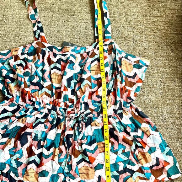 Plus Size NWT Lane Bryant Geometric Print Peplum Tank Top Size 28 - Picture 10 of 10